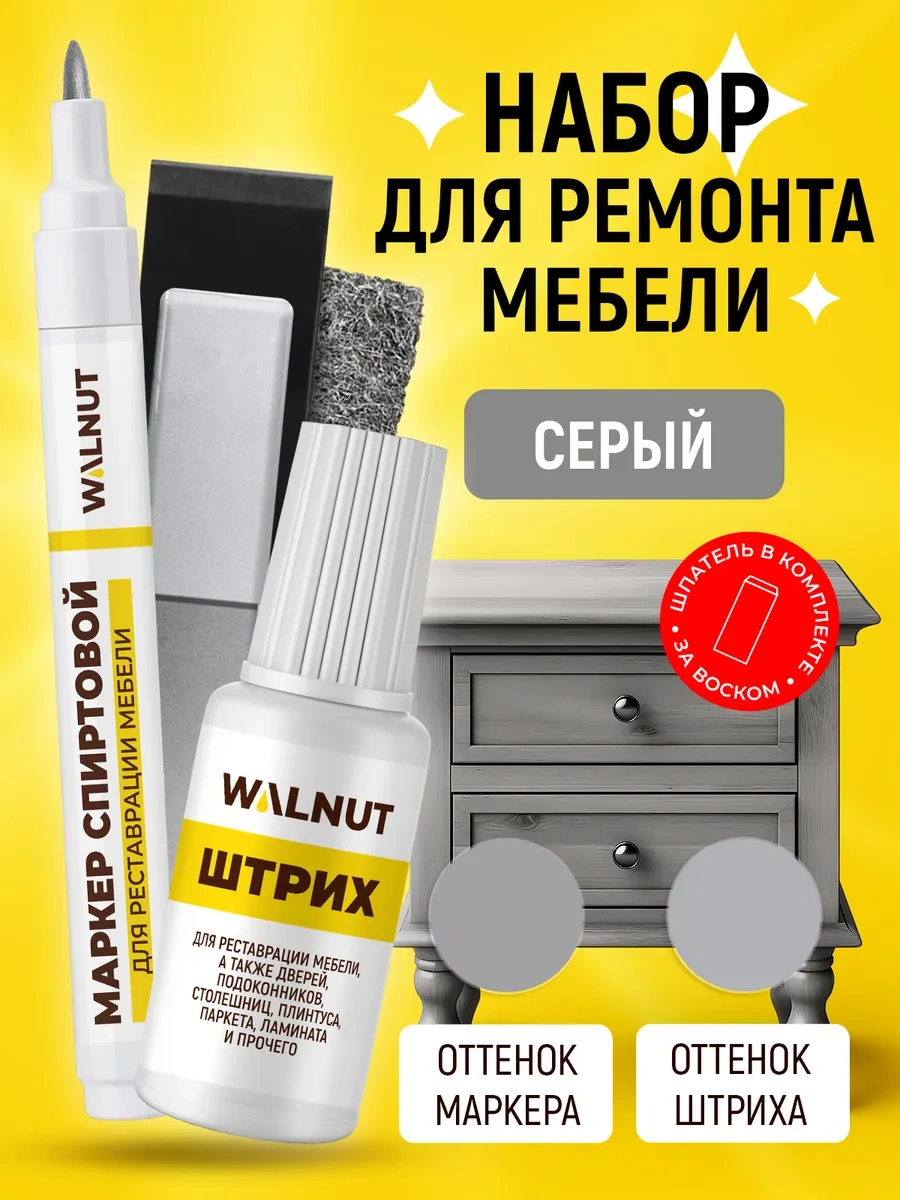 Walnut Mobilya Yenileme Seti 66856927 Gri