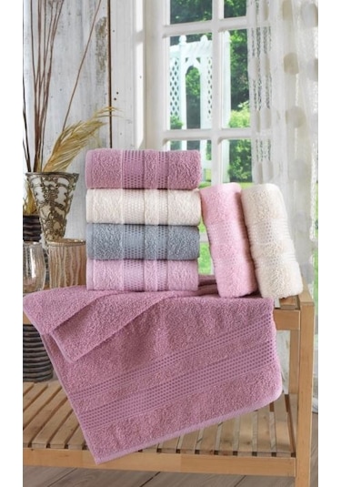 Zeynep Tekstil Stars Pamuklu El ve Yüz Havlu Seti 6'lı 50 x 90 CM Çok Renkli