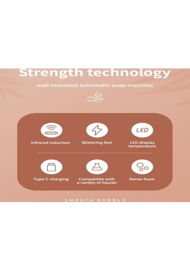 Reedark Duvar Takılı Usb Şarjlı Akıllı Kuru Köpük Sabun Dağıtıcı, Banyo Otomatik Algılama Eller Temizleyici Makinesi Beyaz