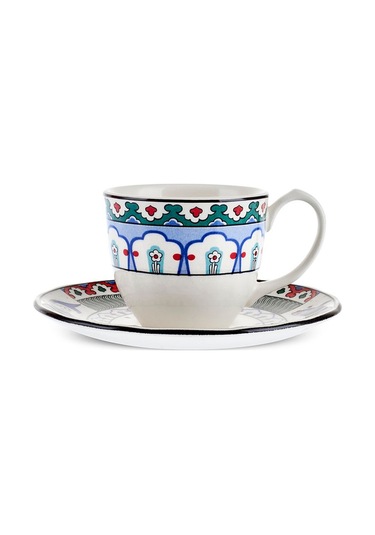 Karaca  x Ömür Akkor İznik Çini Kahve Fincanı ve Tabağı 90 ml