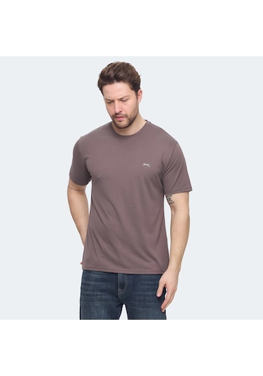 Slazenger KRATER 3 lü Set Erkek  Ekru - Koyu Gri - Kahve Tişört