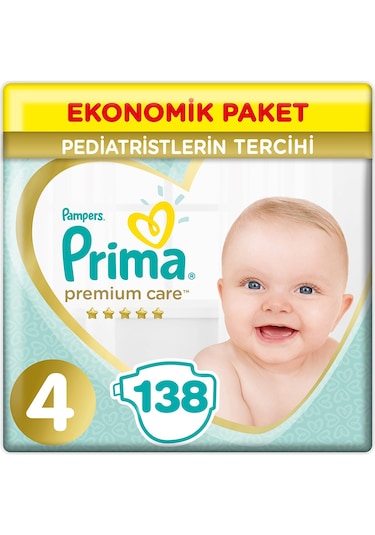Prima Premium Care 4 Beden Ekonomik Paket 9-14 KG 3 x 46 138 Adet