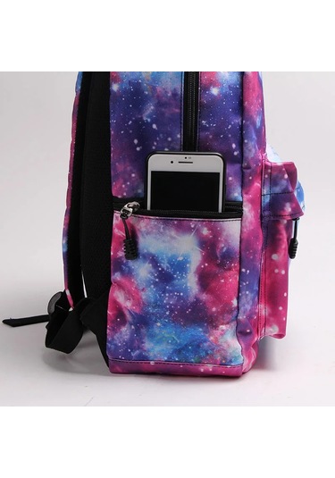Evren Yıldız Sırt Çantası Genç Erkek Kız Galaxy Gezegen Okul Açık Vizon