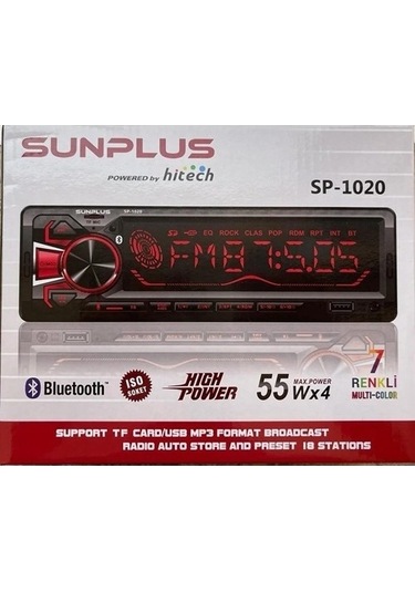 Sunplus Sp-1020 4x55 Watt Bluetooth /usb/sd/radyo Oto Teyp 10304