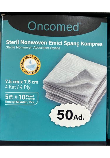 Oncomed Steril Spanç 5 x 10'lu 7.5 x 7.5 CM