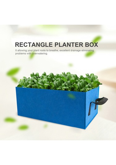 Jeehugo Kırmızı Dikdörtgen Felt Bitki Yetiştirme Çanta, 40x30x20cm, Ev Ve Bahçe İçin, İyi Su Tüketimi, Kök Solunum, Taşınabilir Kollü