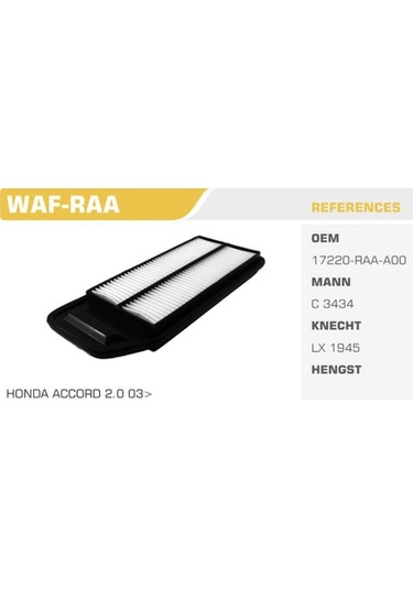 WINKEL WAF-RAA Hava Filtresi 2.0 2.4 Accord 03-06