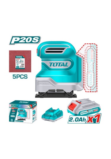 Total Tshslı 20141 Akülü Titreşimli Zımpara 20 V 2,0 Ah