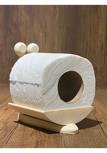 Salyangoz Şekilli Şık Tuvalet Kağıdı Standı Krem