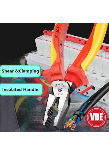 Laoa Vde Tel Kesiciler 6 ''7'' 8'' Yalıtımlı Kombinasyon Çapraz Iğne Kargaburun 7inch Diagonal Plier
