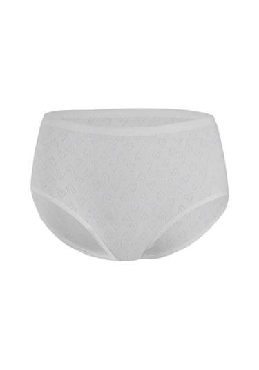 12 Adet Yıldız Bayan Kalpli Ribana Biyeli Bato Külot Ekru 3592