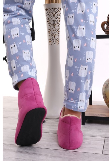 U001 Erkek Kadın Çocuk Ev Pandufu Botu Ev Ayakkabısı Lila