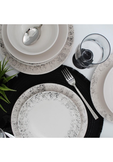 Spot 18 Parça Yemek Takımı Siyah