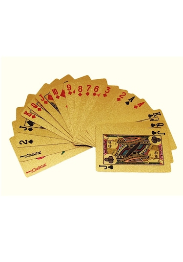 Schulzz BossVegas Euro Şeklinde Su Geçirmez PVC Altın İskambil