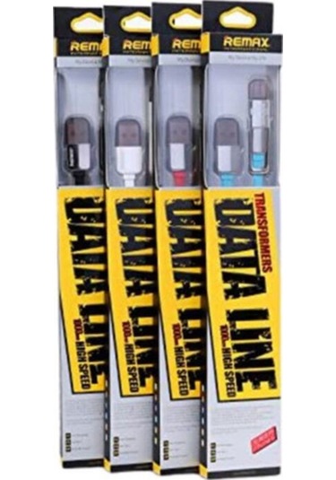 Remax Ikili Yassı 1 Metre Micro Usb iPhone Uyumlu Lightning Şarj Data Kablosu