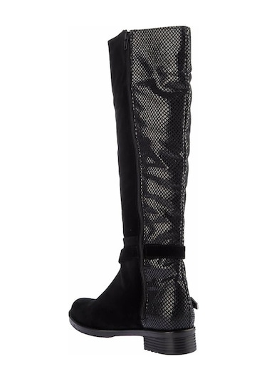 Fox Shoes Siyah Yılan Süet Kadın Çizme E726203402 Siyah