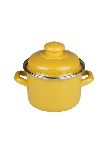 Emaye Mini Bebek Mama Yemek Yumurta Haşlama Derin Tencere 12cm 900 Ml