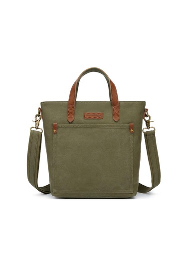 Kanvas Kumaş Kadın Çantası Elden Tutmalı Smart Bags 1328 Haki