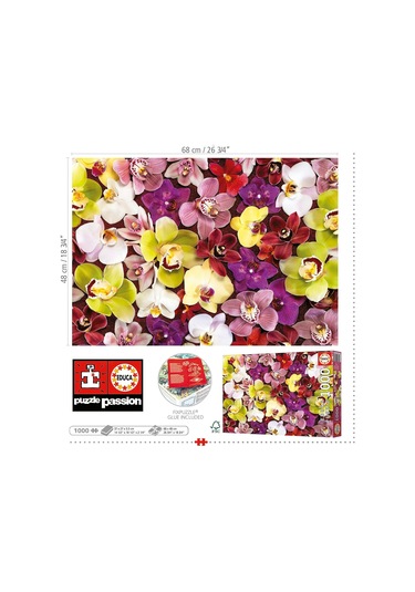 Educa 1000 Parça Orkide Çiçek Kolajı - Orchid Collage - 19558