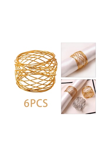 Homyl 6x El Sanatları Peçete Halkaları Parti Yemek Altın Altın