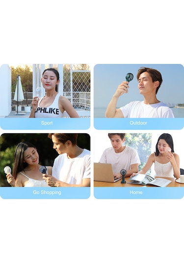 Ranyeek Usb Şarjlı El Ve Masaüstü 2-in-1 Mini Fan, 3 Hızlı Doğal Rüzgar, Taşınabilir Soğukluk, 2021 Yeni Model Yeşil