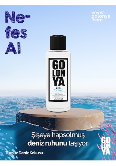 Golonya Tuzsuz Deniz Kokulu Cam Şişe Kolonya 250 ML