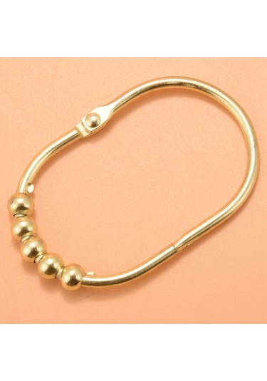 12 Paket Geniş Duş Perdesi Halkası Kanca Seti, Duş Çubukları İçin, Altın Diğer