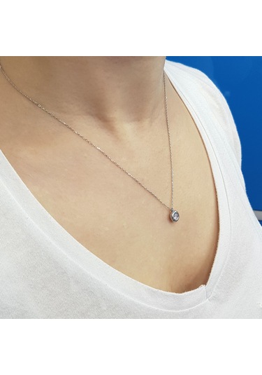 Lova 0,19 Karat Pırlanta Tektaş Kolye - 2060023