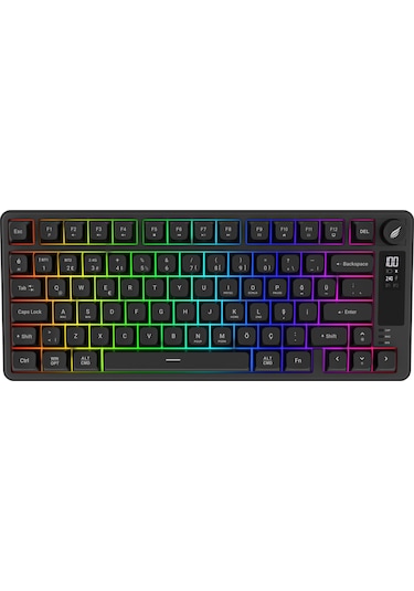 Hk255 Membrane Lcd Rgb Kablosuz/bluetooth Siyah %75 Türkçe Gaming Oyuncu Klavye