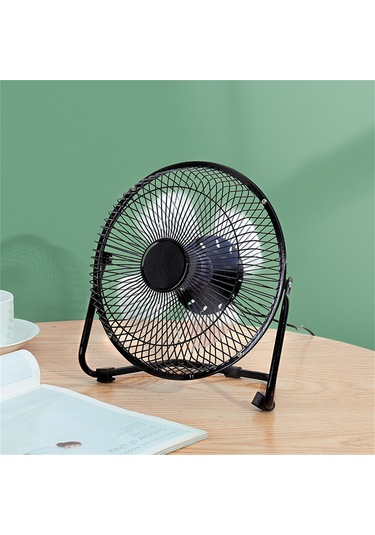 Mini Usb-ventilatör 4 Metal Kanatlı Masa Ventilatörü, Siyah