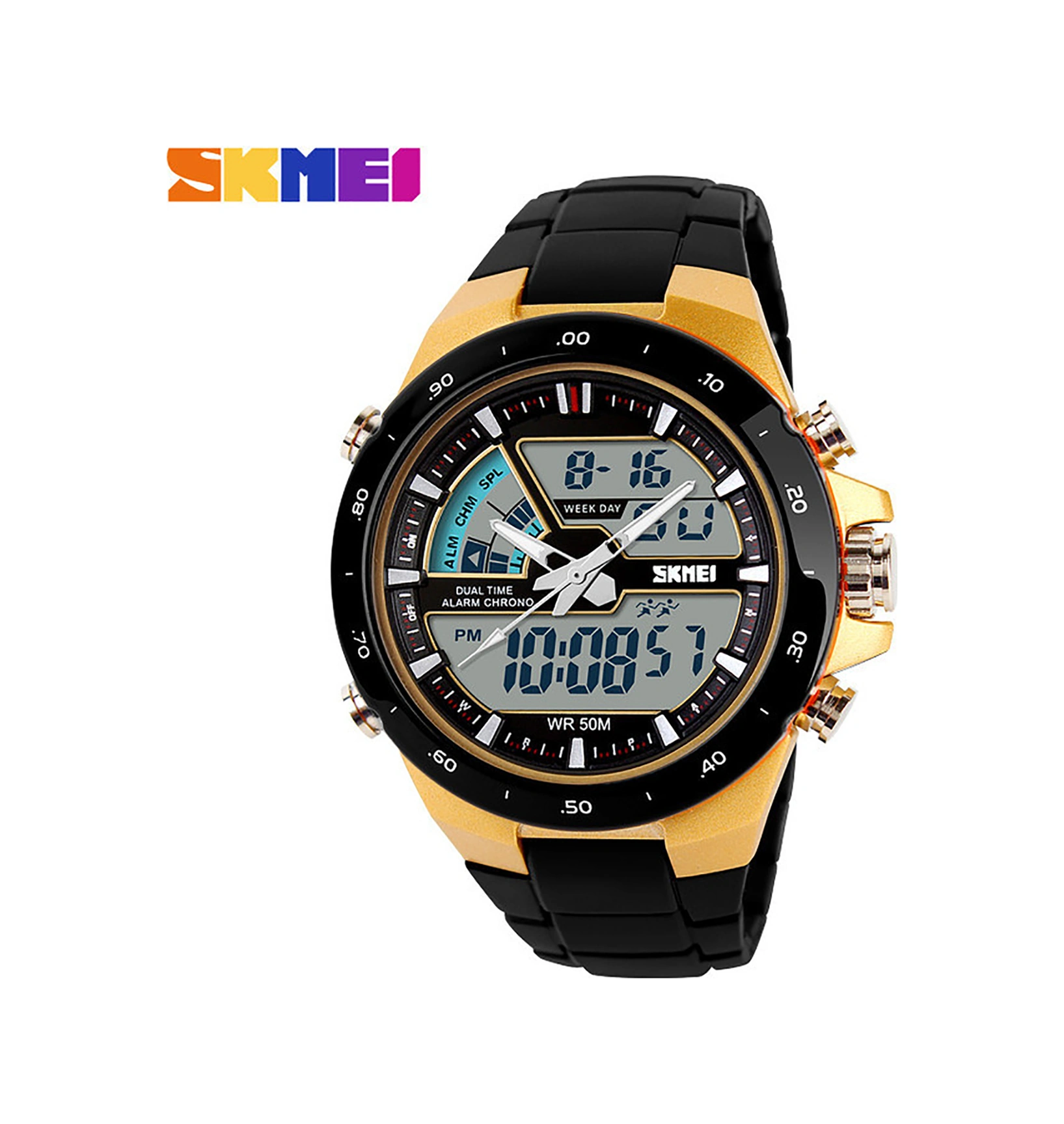 Xindoker Moda Spor Elektronik Saat - Su Geçirmez, Dayanıklı Tasarım, Unikal Stiliyle Her Zaman Öne Çıkar - Altın Siyah Çerçeve Çok Renkli