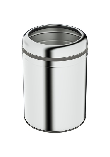 Aqua Bagno Basic Çöp Kovası - Çemberli Tip 8 L, Parlak Krom Paslanmaz Krom