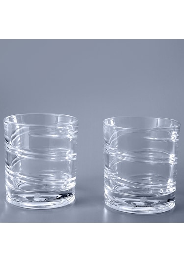 Jumbo Glory Infinite Spin 2'li Çizgili Viski Bardağı 250 Ml Şeffaf