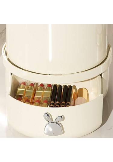 Sones Döner Toz Geçirmez Makyaj Fırçası Saklama Tüpü Tuvalet Masası Masaüstü Kalem Tüpü Şeffaf Siyah