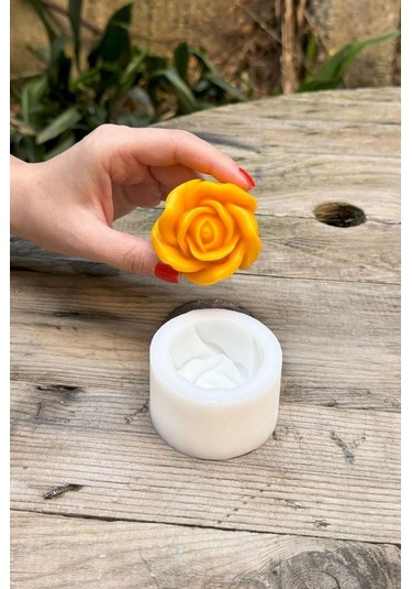 Gül 3d Tekli Mum Kalıbı Silikon