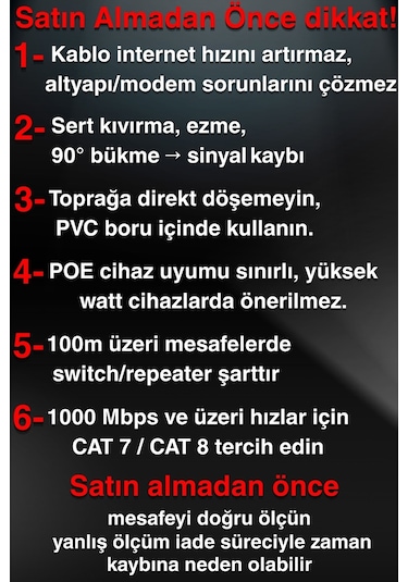 MN6 M106 100 metre ethernet kablo/UTP 0.50mm Cat6 Iki Kat Korumalı/Dış Mekan/100 Metre Cat6 kablo