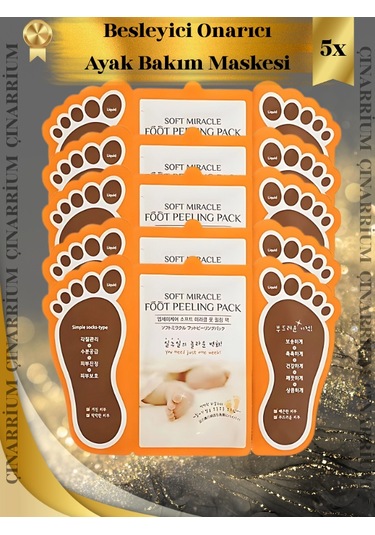 Ayak Peeling Maskesi 5 Li Soyulma Etkili, Ölü Deri Temizleyici Ve Pürüzsüzleştirici Bakım