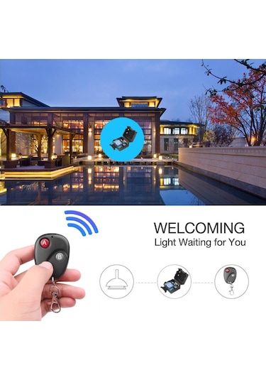 RF Uzaktan Kumandalı Röle Kartı 433Mhz Garaj Kepenk Oto 12V 10A Alıcı Verici