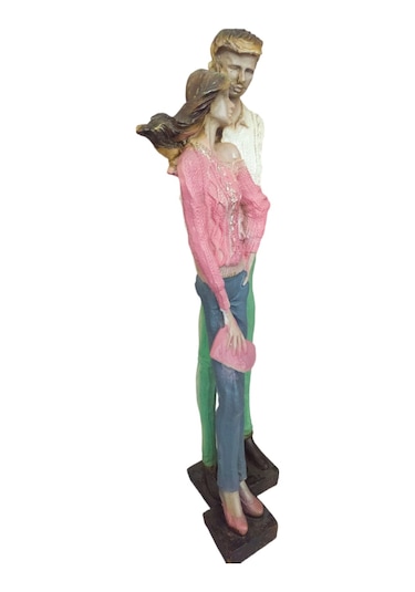 Polyester Kazaklı Sevgili Sarılmış Çift Biblo Obje 40cm