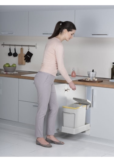 Pelikan Carrier 21600 Raylı Dolap Içi Çöp Kovası 16 1 Lt (17 Lt) - Mutfak Çöp Kovası Ahşap