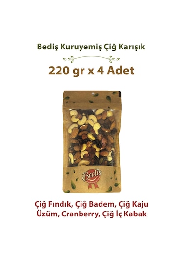 Bediş Naturel Kase Çiğ Special Karışık 220 Gr X 4 Adet 220 G