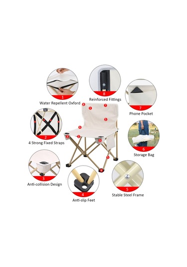 Suofeng Yeni Varış Açık Hava Taşınabilir Katlanır Sandalye Küçük Siyah