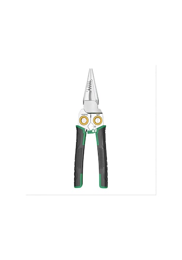 Mengtuo 7'si 1 Arada Paslanmaz Çelik Tel Sıyırma Iğnesi Kargaburun Kaymaz Çok Fonksiyonlu Tel Sıyırıcı İle Test Kalemi Elektrikçi Pensesi Yeşil