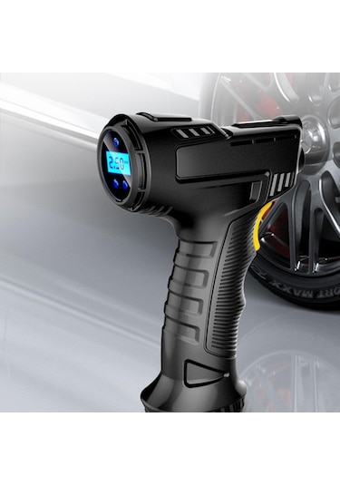 Fortunelane 25l/dk Hızlı Akıllı Pompası, Dijital Manometre, Otomatik Kapanma, Led Işık, 4 Birim, Kablosuz, Aracınız İçin