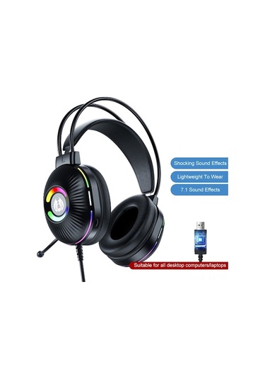Fastbuy Pembe Rgb Işıklı Kedi Kulaklık - 7.1 Ses, 50mm Sürücü, Gürültü Engelleme Mikrofonlu Espor Kulaklık