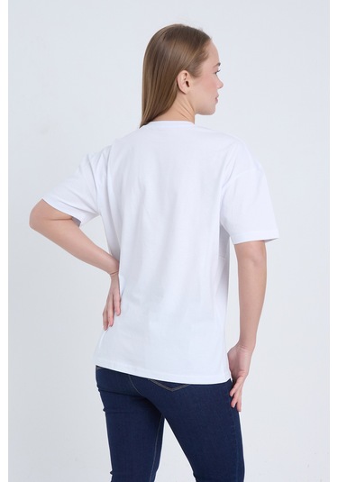 Velvoria Unisex Oversize Beyaz Director T-shirt