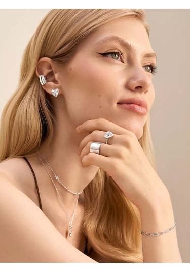 Miestilo 925 Ayar Gümüş Kalp Şeklinde Taşlı Yüzük 244988264 Gümüş