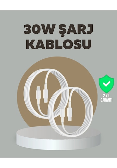 Apple Uyumlu  iPhone İpad Airpods 30w Type c To Lightning Kablo