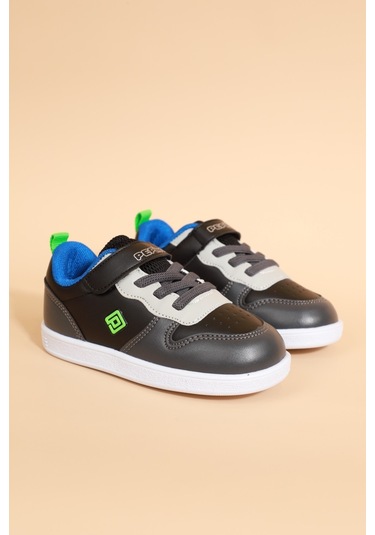 Kidessa 1677 Anatomik Tabanlı Unisex Çocuk Sneakers Ayakk Siyah Gri Siyah - Gri