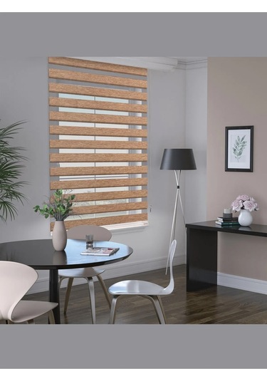 Venassa Kahverengi Bambu Zebra Stor Güneşlik Perde